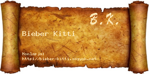 Bieber Kitti névjegykártya